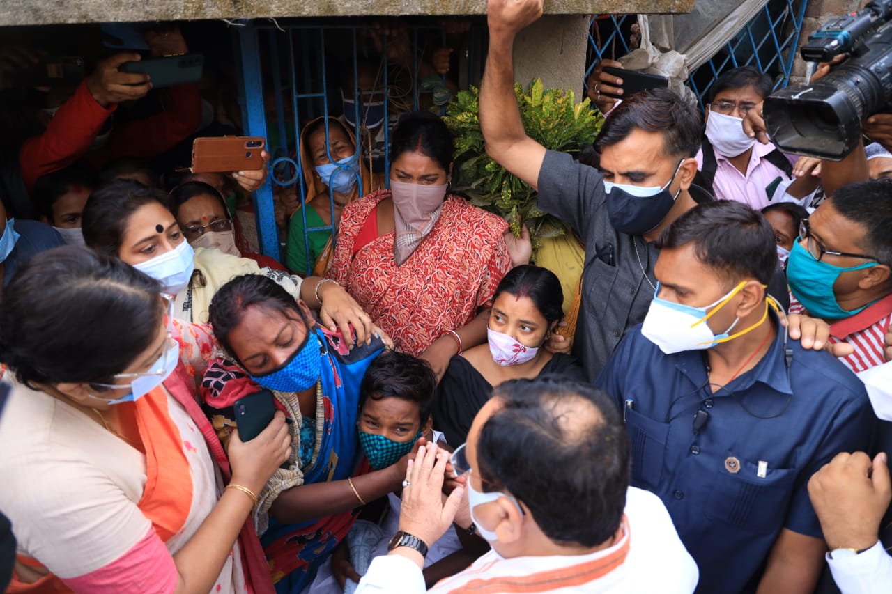   BJP National President Shri J.P. Nadda meet martyr's/victim's family in W.B. violence in Gopalpur, kheyada 2 Narendrapur PS, Sonarpur North Assembly (West Bengal).