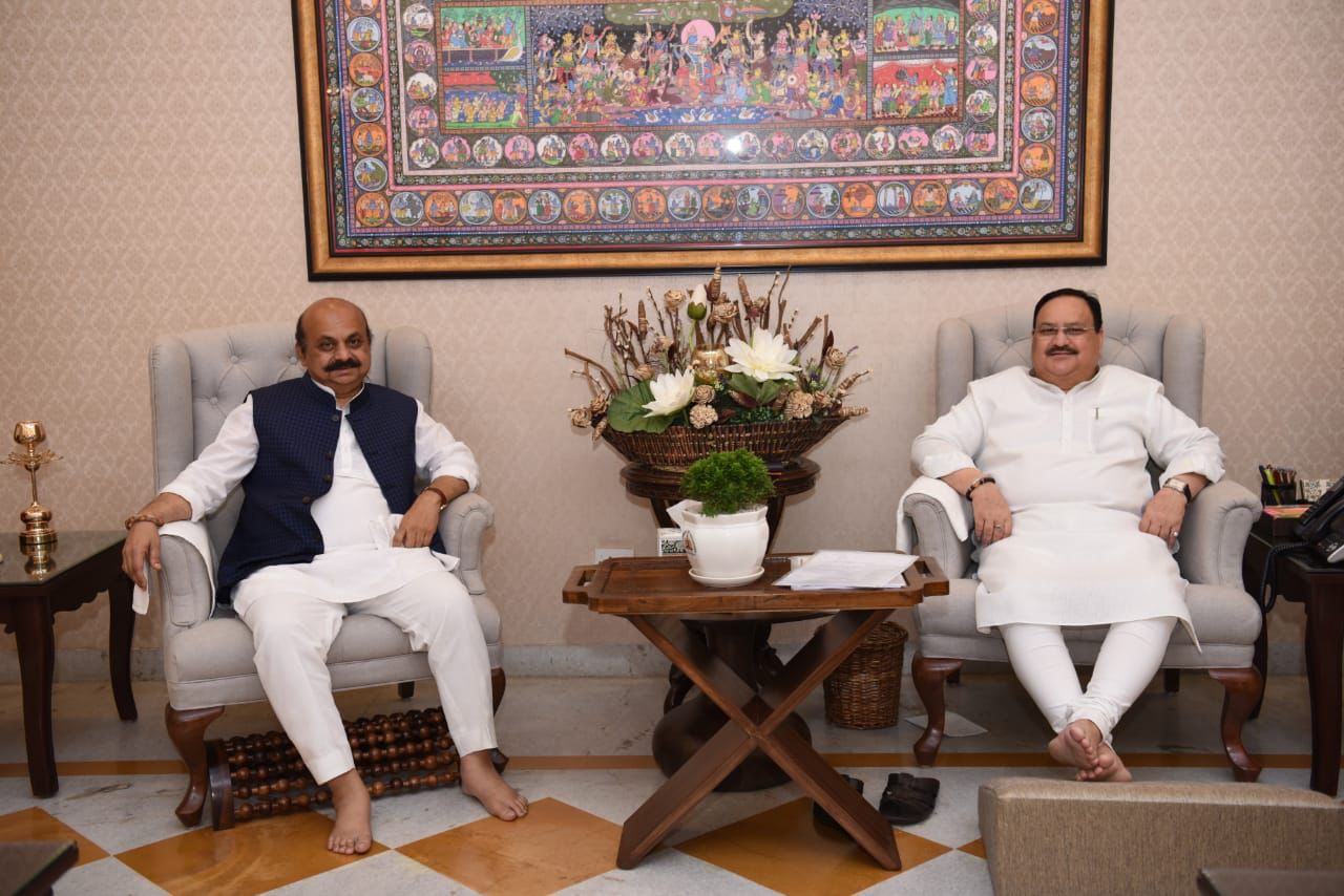 Karnataka Chief Minister Shri B.S. Bommai called on Hon'ble BJP National President Shri J.P. Nadda in New Delhi.