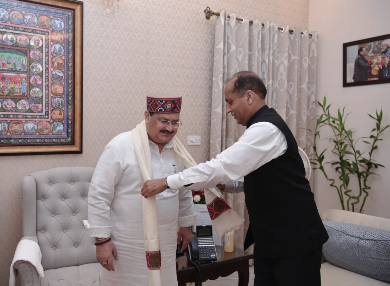 Himachal Pradesh Chief Minister Shri Jairam Thakur called on Hon'ble BJP National President Shri J.P. Nadda in New Delhi