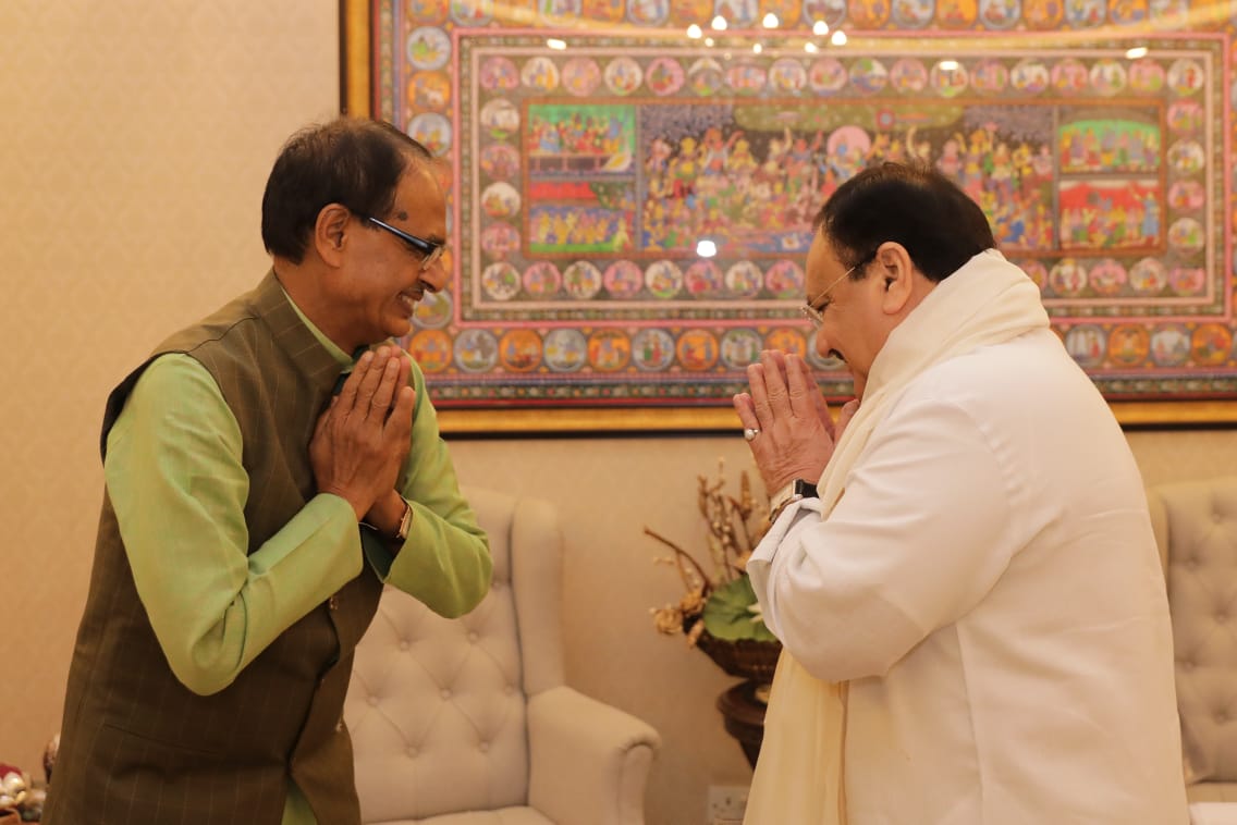 Madhya Pradesh Chief Minister Shri Shivraj Singh Chauhan called on Hon'ble BJP National President Shri J.P. Nadda ji in New Delhi.