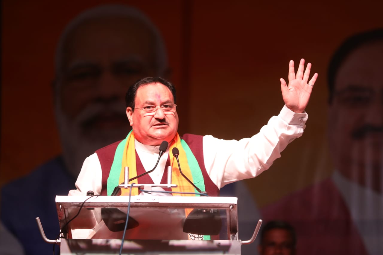  BJP National President Shri J.P. Nadda addressing a public meeting in Quepem (Goa)