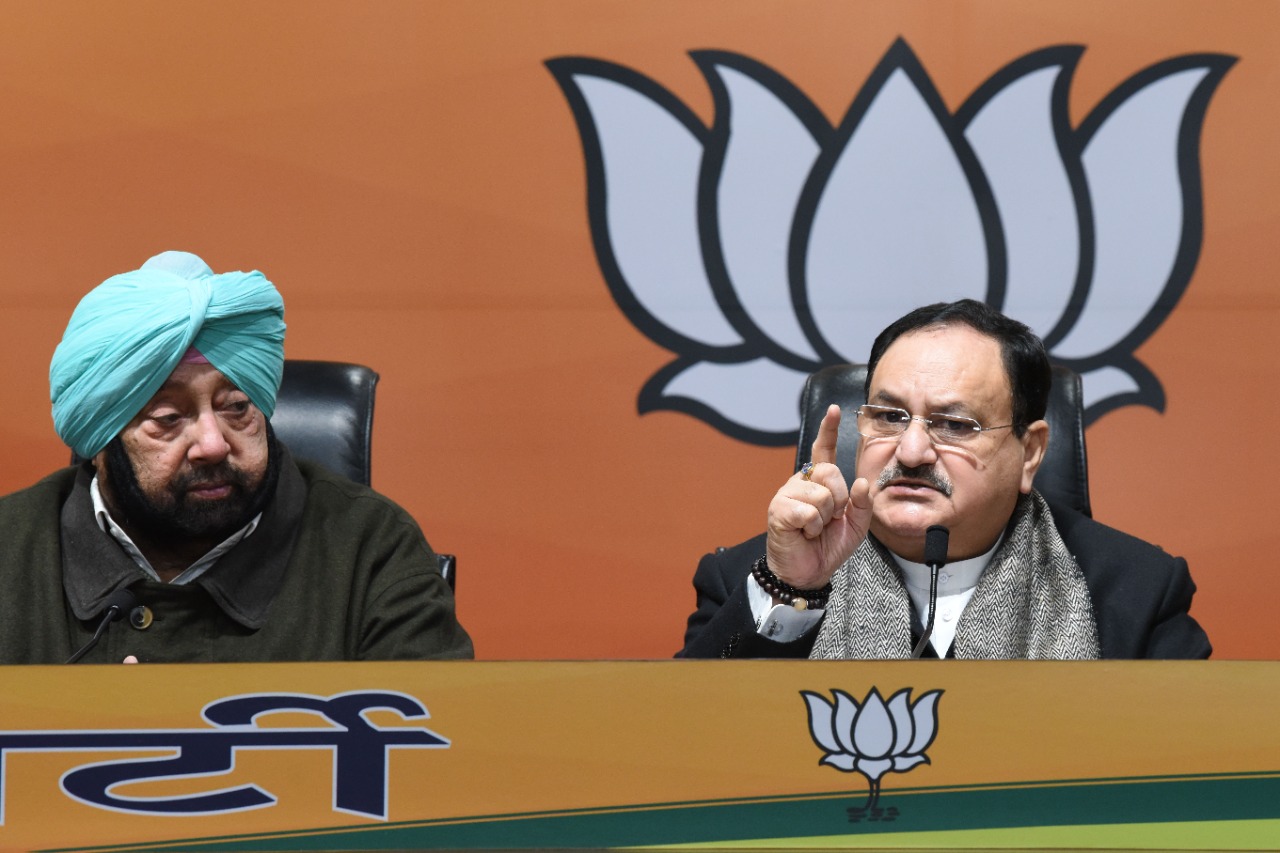 Hon'ble BJP President Shri J.P. Nadda while addressing joint press conference of BJP-led alliance in Punjab