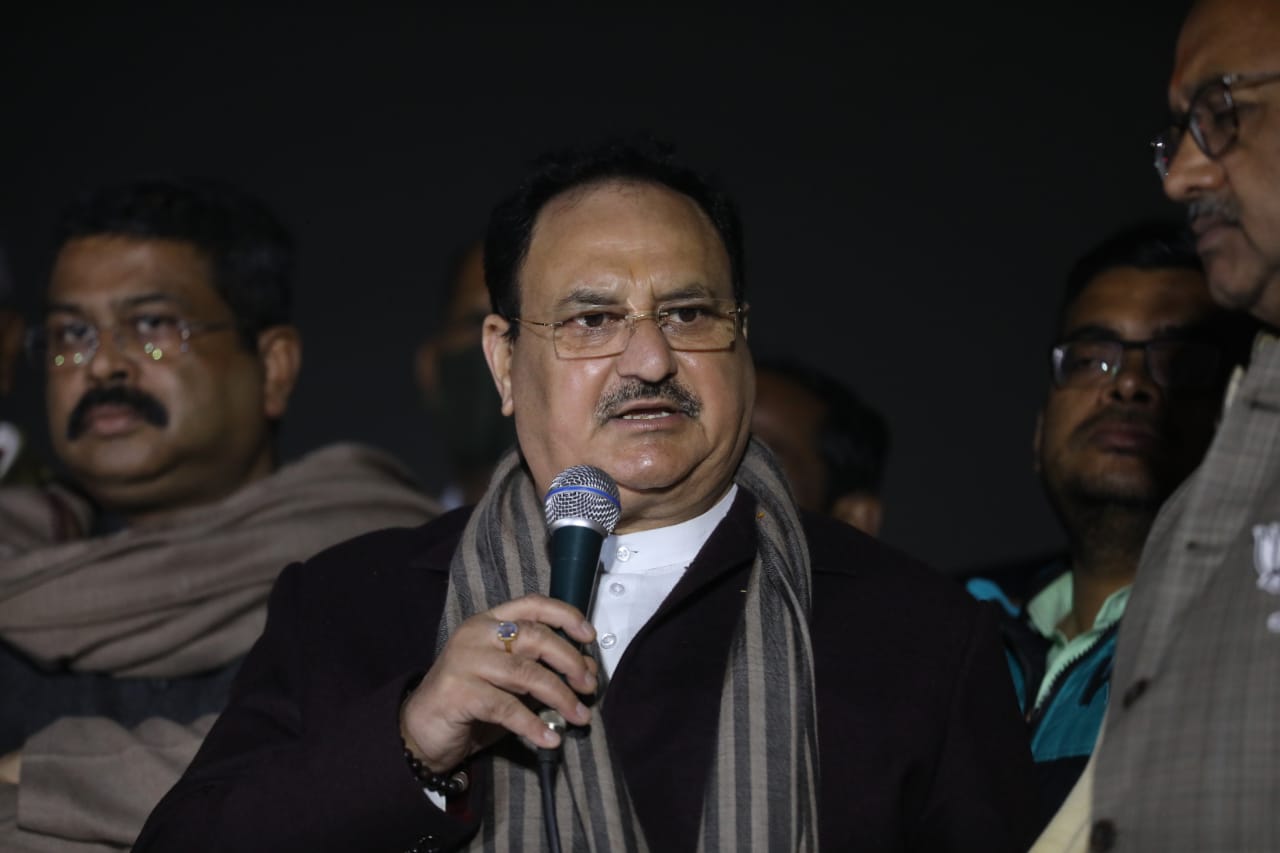 Hon'ble BJP National President Shri J.P. Nadda gave good wishes to Shri Siddharth Nath Singh after filing his nomination from Allahabad West