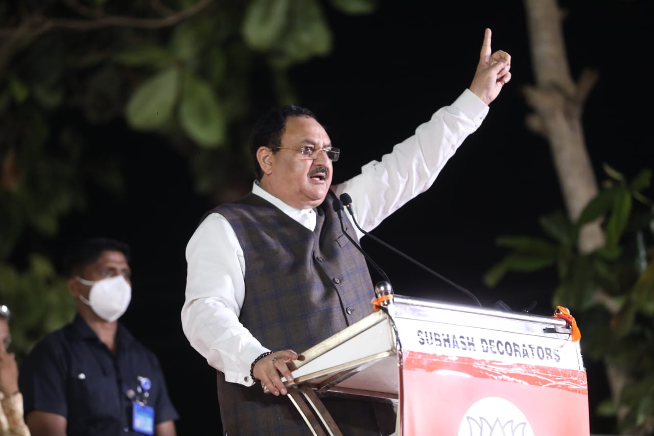 BJP National President Shri J.P. Nadda addressing a public meeting at Murida-Fatorda (Goa)