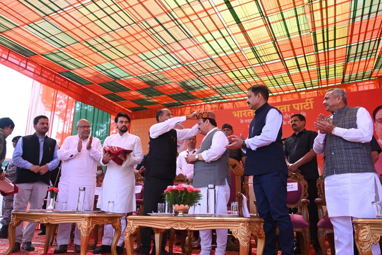 Hon'ble BJP President Shri J.P. Nadda while addressing a public meeting in Peterhoff, Shimla (Himachal Pradesh)