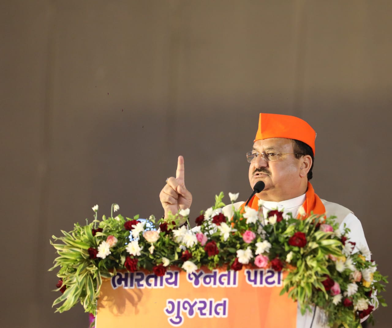 Hon'ble BJP President Shri J.P. Nadda while addressing Karyakarta Sammelan in Karnavati (Gujarat)