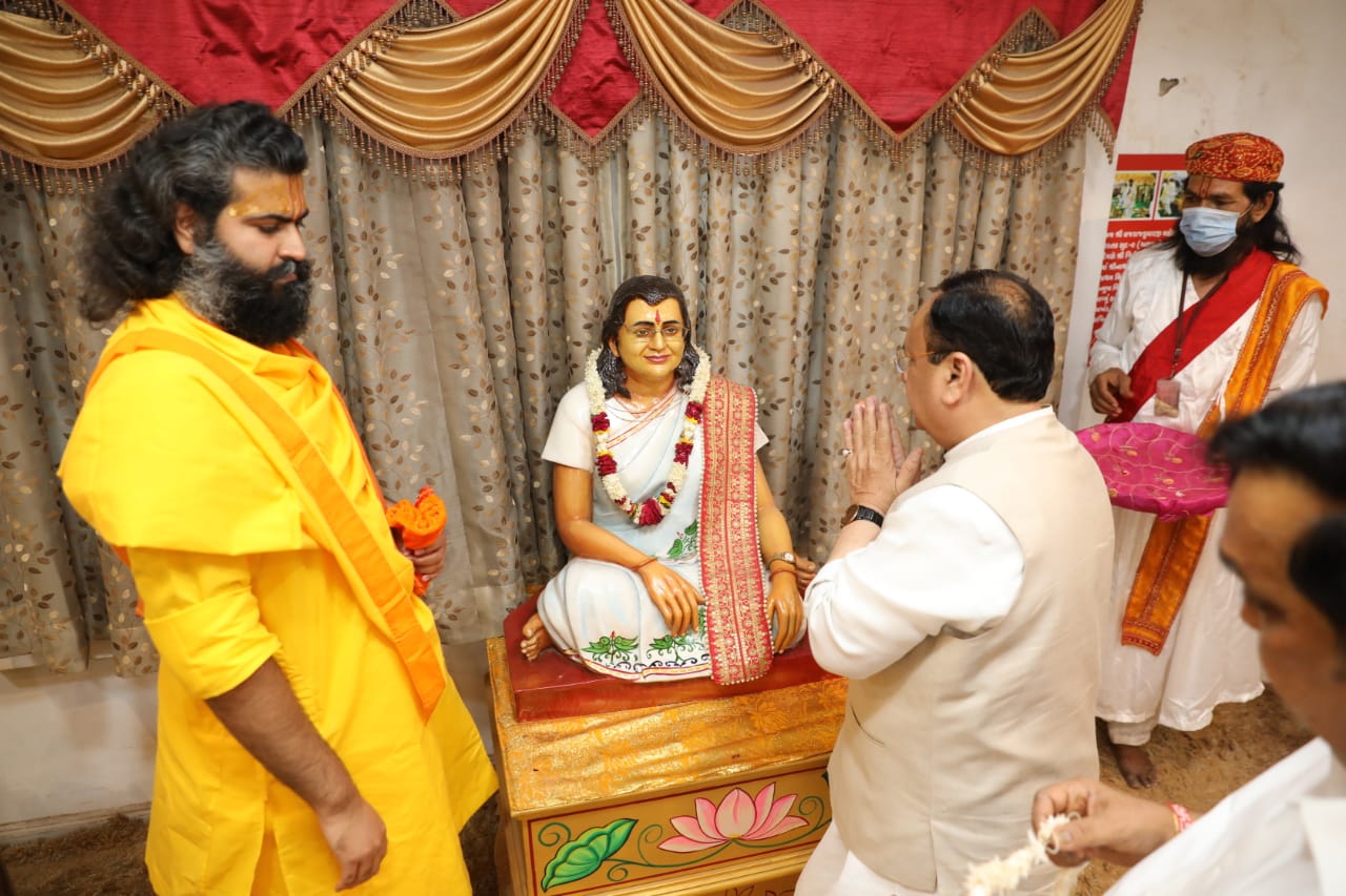 BJP National President Shri J.P. Nadda in Vaishnav Samaj programme at Vajradham Mandir, Manjalpur, Vadodara (Gujarat)