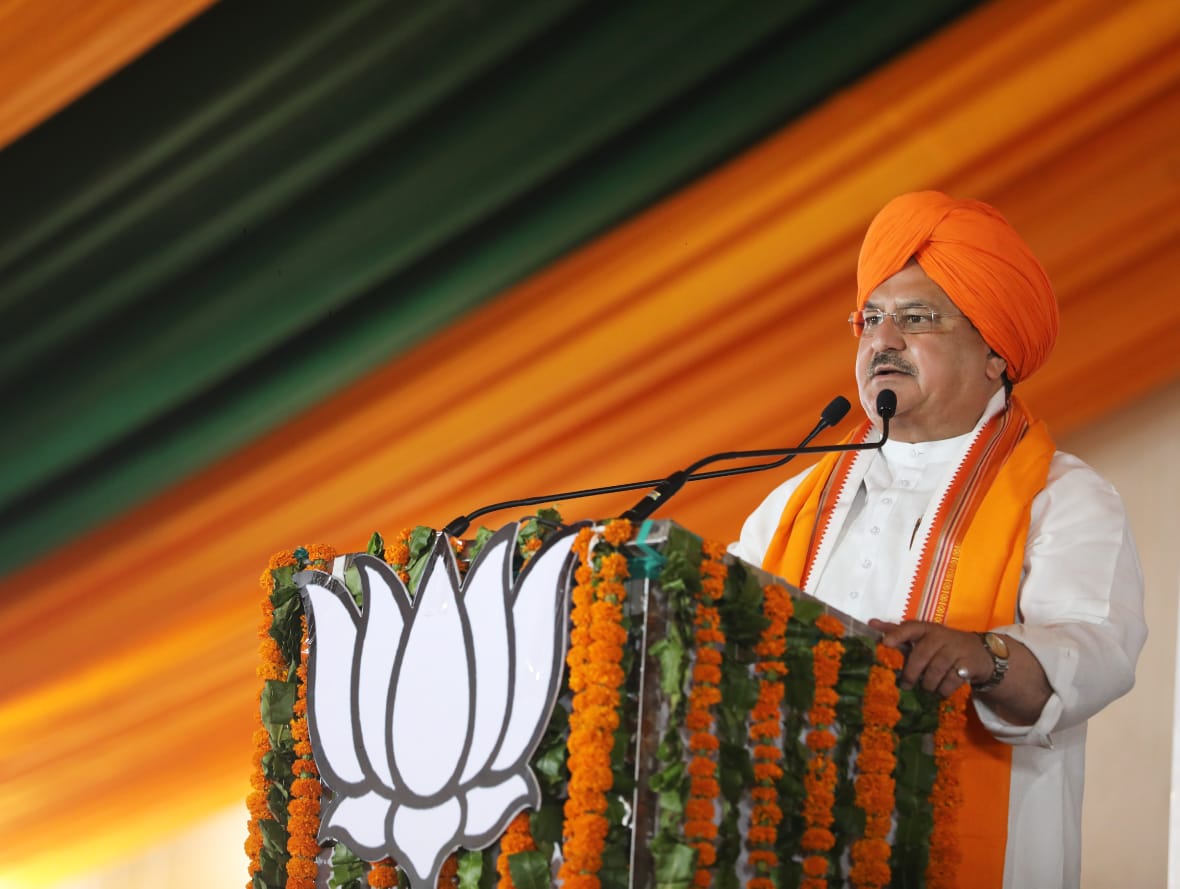  Hon'ble BJP President Shr J.P. Nadda while addressing Karyakarta Sammelan in Ludhiana (Punjab)