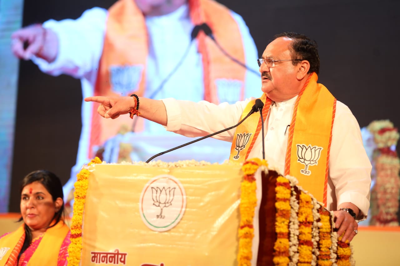 BJP National President Shri J.P. Nadda releasing book on one of the founder members of Jan Sangh, Shraddhey Sundar Singh Bhandari ji on his Janmshatabdi Varshat Birla Auditorium, Jaipur (Rajasthan).