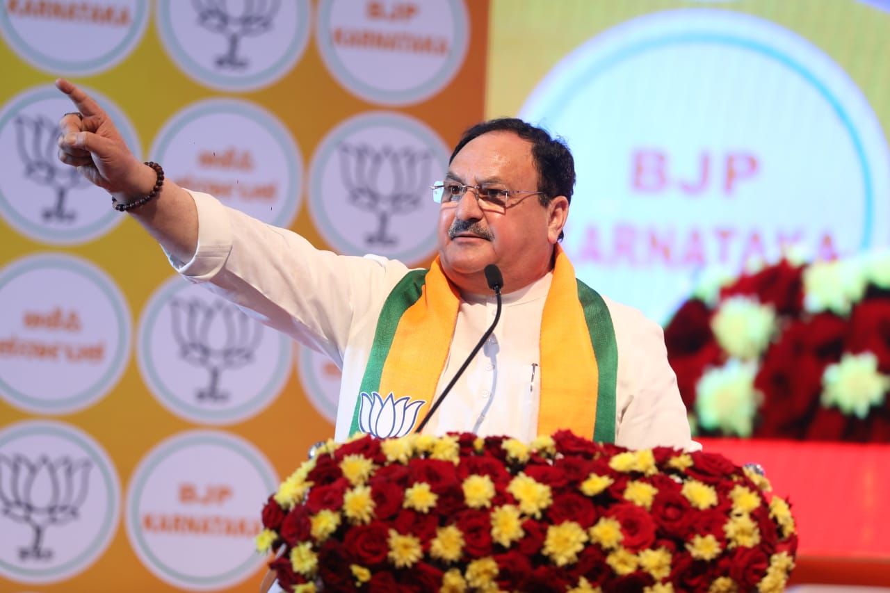 BJP National President Shri J.P. Nadda while addressing Gram Panchayat Presidents & Vice Presidents Samavesh in Chitradurga (K'taka)