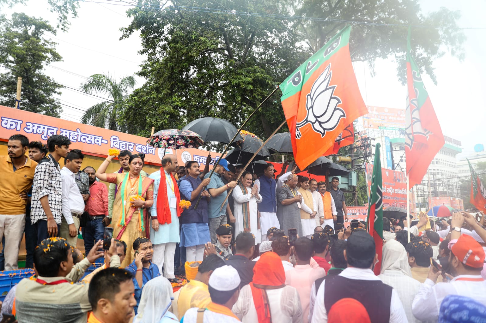  BJP National President Shri J.P. Nadda will observed SHOBHA YATRA outside Hotel Mayura, Patna (Bihar) 