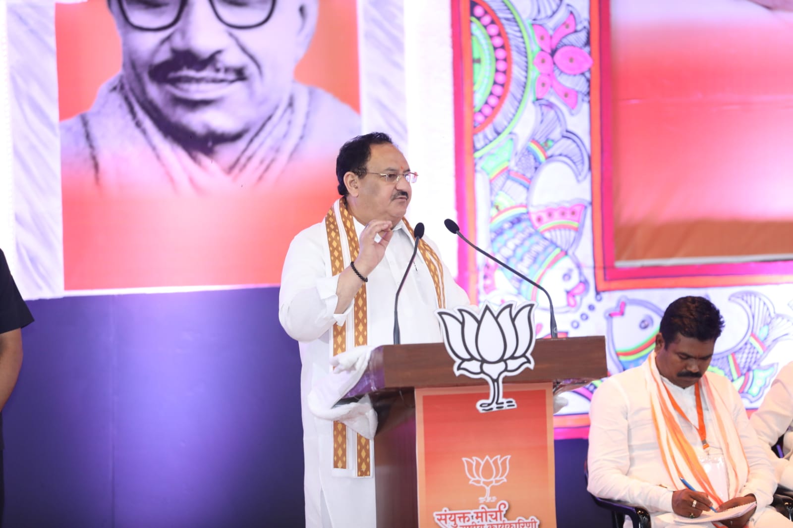 BJP National President Shri J.P. Nadda addressing BJP Sanyukt Morcha Rashtriya Karyakarani Baithak in Patna (Bihar)