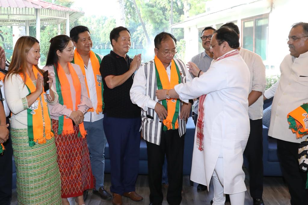 Shri Techi Kaso JD(U) MLA with other JDU leaders from Arunachal Pradesh joined BJP in presence of Hon'ble BJP National President Shri J.P. Nadda in New Delhi.