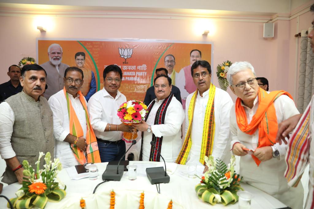 BJP National President Shri J.P. Nadda chaired the meeting of IPFT MLAs alliance partners at State Guest House, Agartala (Tripura)