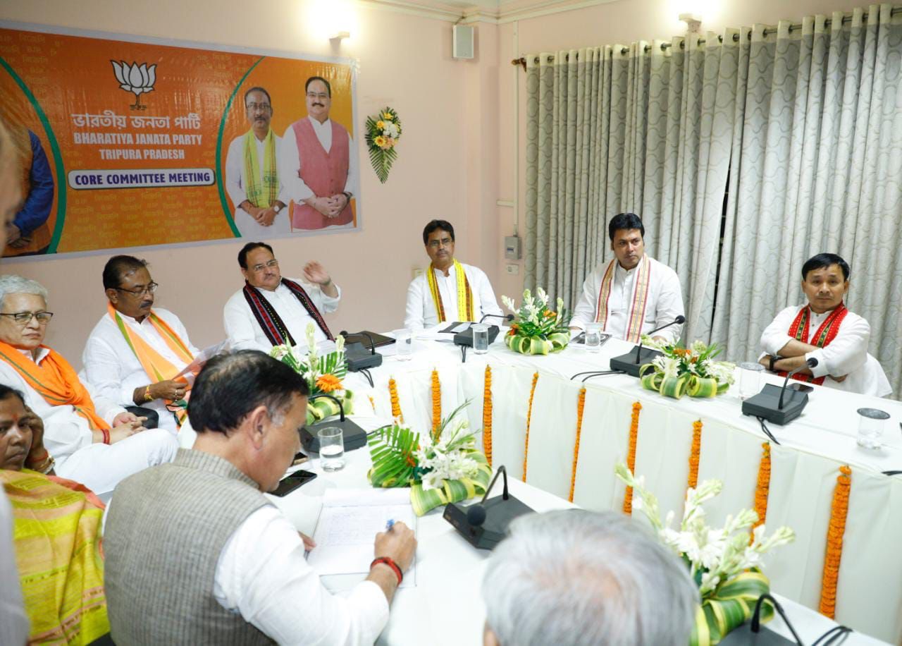 BJP National President Shri J.P. Nadda chaired the meeting of Tripura BJP State Core Committee meeting at State Guest House, Agartala (Tripura)