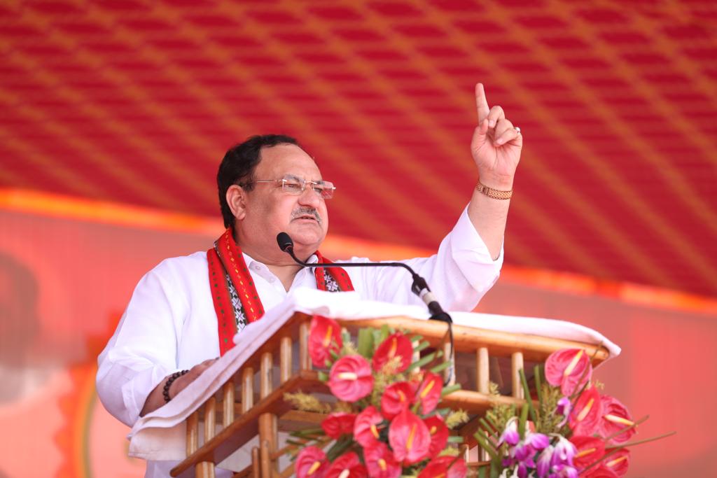 Hon'ble BJP National President Shri J.P. Nadda while addressing Janjati Jansabha in Agartala (Tripura)