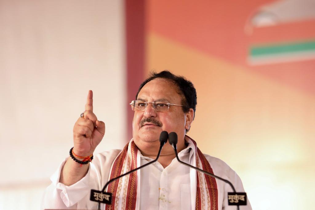 Hon'ble BJP National President Shri J.P. Nadda while addressing Karyakarta Sammelan in Raipur (Chhattisgarh)