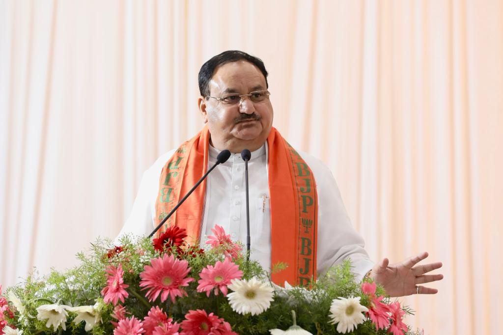 Hon'ble BJP National President Shri J.P. Nadda addressing Meeting of Tamilnadu State team of Mahila Morcha and Mahilas of District Office Bearers at PLP Palace, Karaikudi (Tamilnadu)