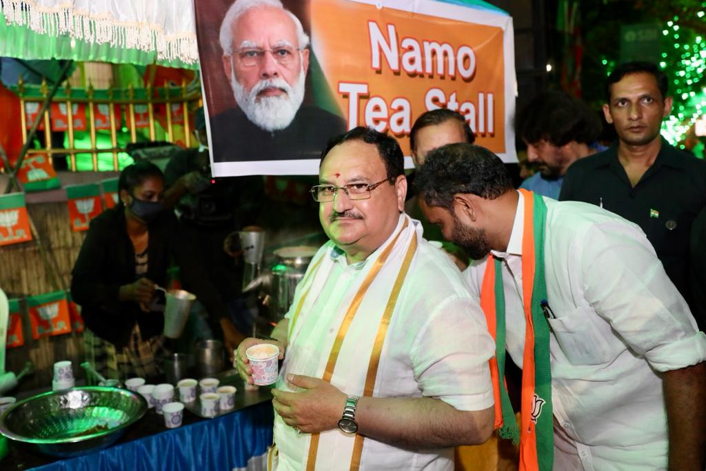 Hon'ble BJP National President Shri J.P. Nadda while addressing booth president and booth incharges meeting in Kowdiar and inaugurating new Distt. BJP office in Thycaud (Kerala)