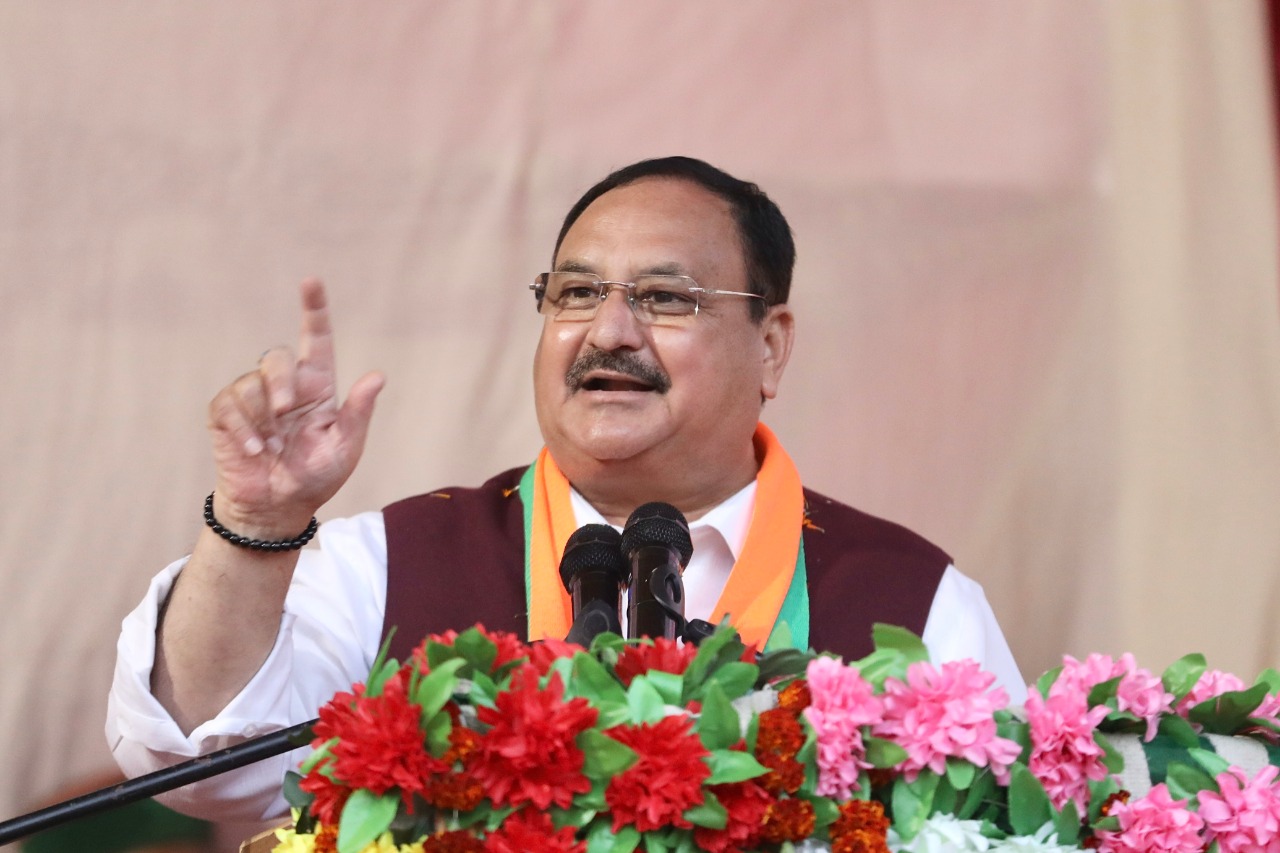 BJP National President Shri J.P. Nadda addressing a public meeting in Charughat Chhakoh (Himachal Pradesh)