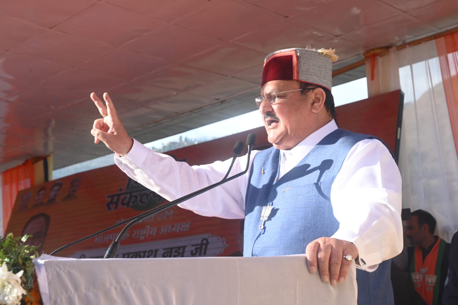 Hon'ble BJP National President Shri J.P. Nadda addressing a public meeting in Jubbal Kotkhai (Himachal Pradesh)