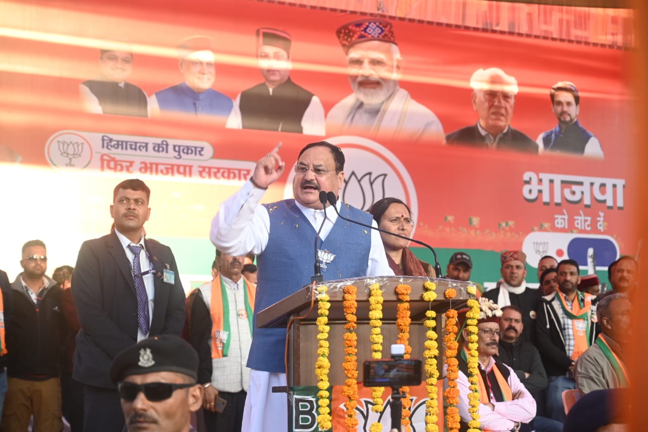 Hon'ble BJP National President Shri J.P. Nadda addressing a public meeting in Rohru (Himachal Pradesh)