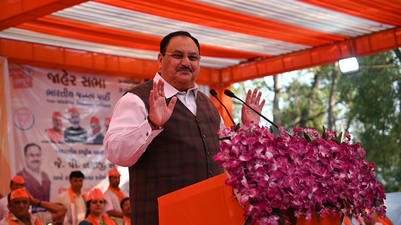 Hon'ble BJP President Shri J.P. Nadda addressing a public meeting in Ankaleshwar (Gujarat)