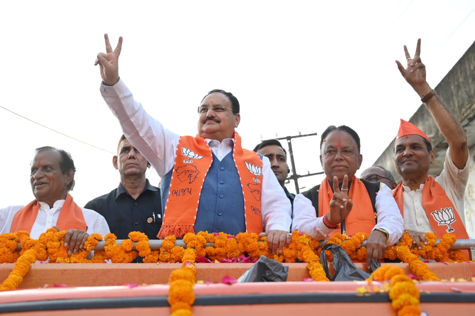 Road show of Hon'ble BJP National President Shri J.P. Nadda in Himmatnagar (Gujarat)