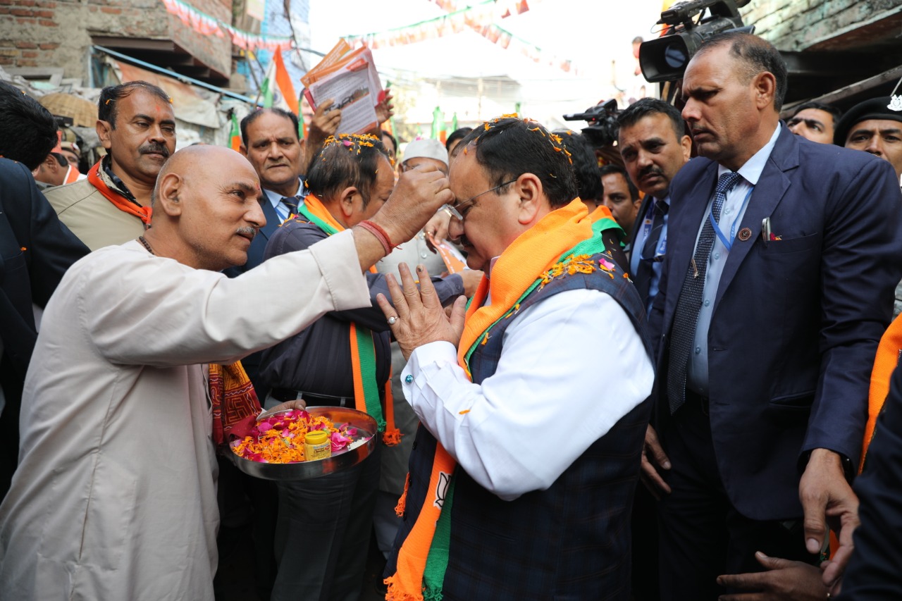 Hon'ble BJP National President Shri J.P. Nadda ji's Door to Door Campaign at ward no. 64 Keshav Puram, Sri Ram Chowk, A-Block Wazirpur Industrial Area, Udham Singh Park, Delhi