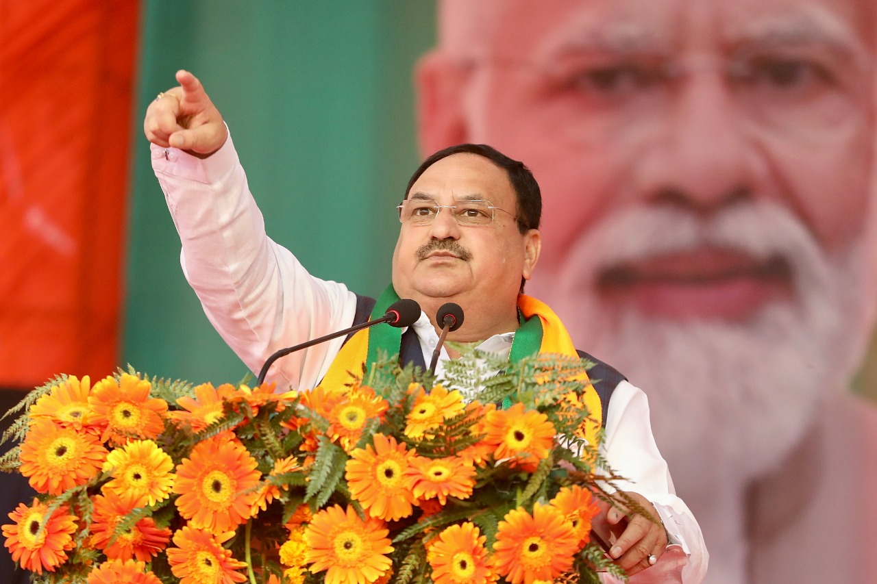 Hon'ble BJP National President Shri J.P. Nadda while addressing a public meeting in Badarpur (New Delhi)