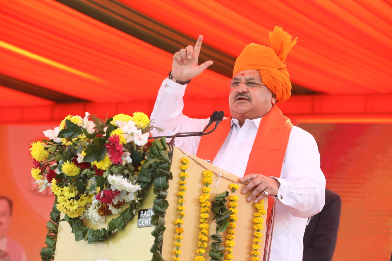 Hon'ble BJP National President Shri J.P. Nadda while inaugurating Jan Akrosh Yatra in Jaipur (Rajasthan)