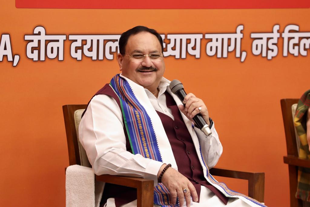 Hon'ble BJP National President Shri J.P. Nadda addressing BJP States Treasurer Meeting at BJP HQ 6A, DDU Marg, New Delhi.