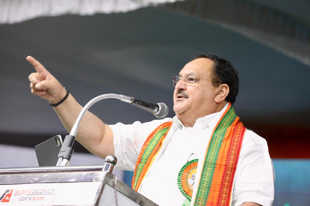 BJP National President Shri J.P. Nadda addressing a public meeting in Coimbatore (Tamil Nadu)