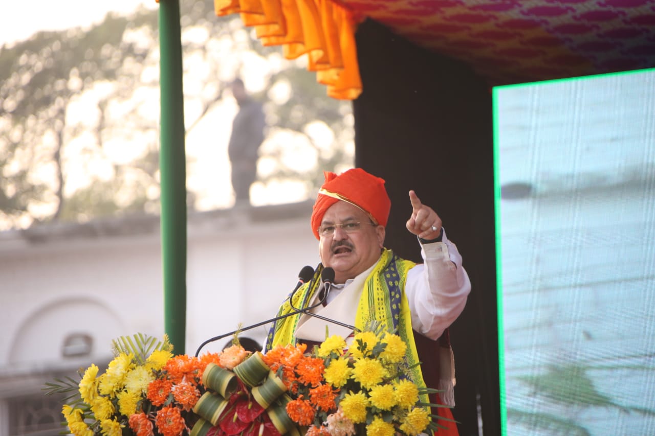 BJP National President Shri J.P. Nadda addressing a public meeting in Agartala (Tripura)