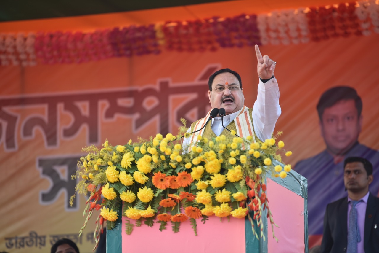 BJP National President Shri J.P. Nadda addressing a public meeting in Nadia (West Bengal)