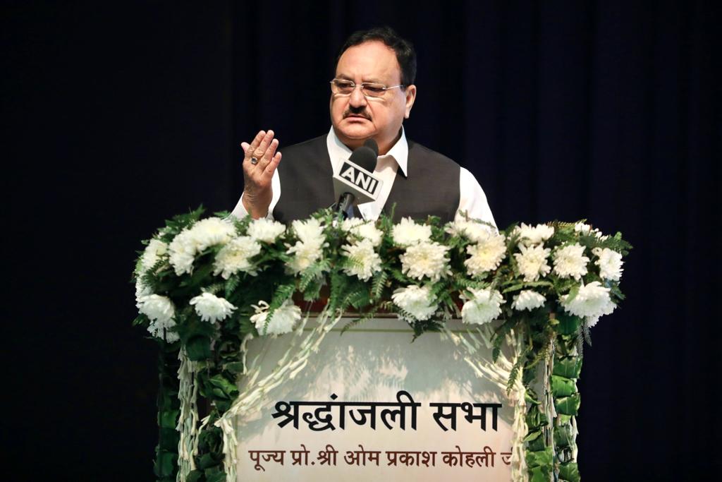 Hon'ble BJP National President Shri J.P. Nadda paid tributes to Senior BJP Leader Shradheya O.P. Kohli ji in New Delhi