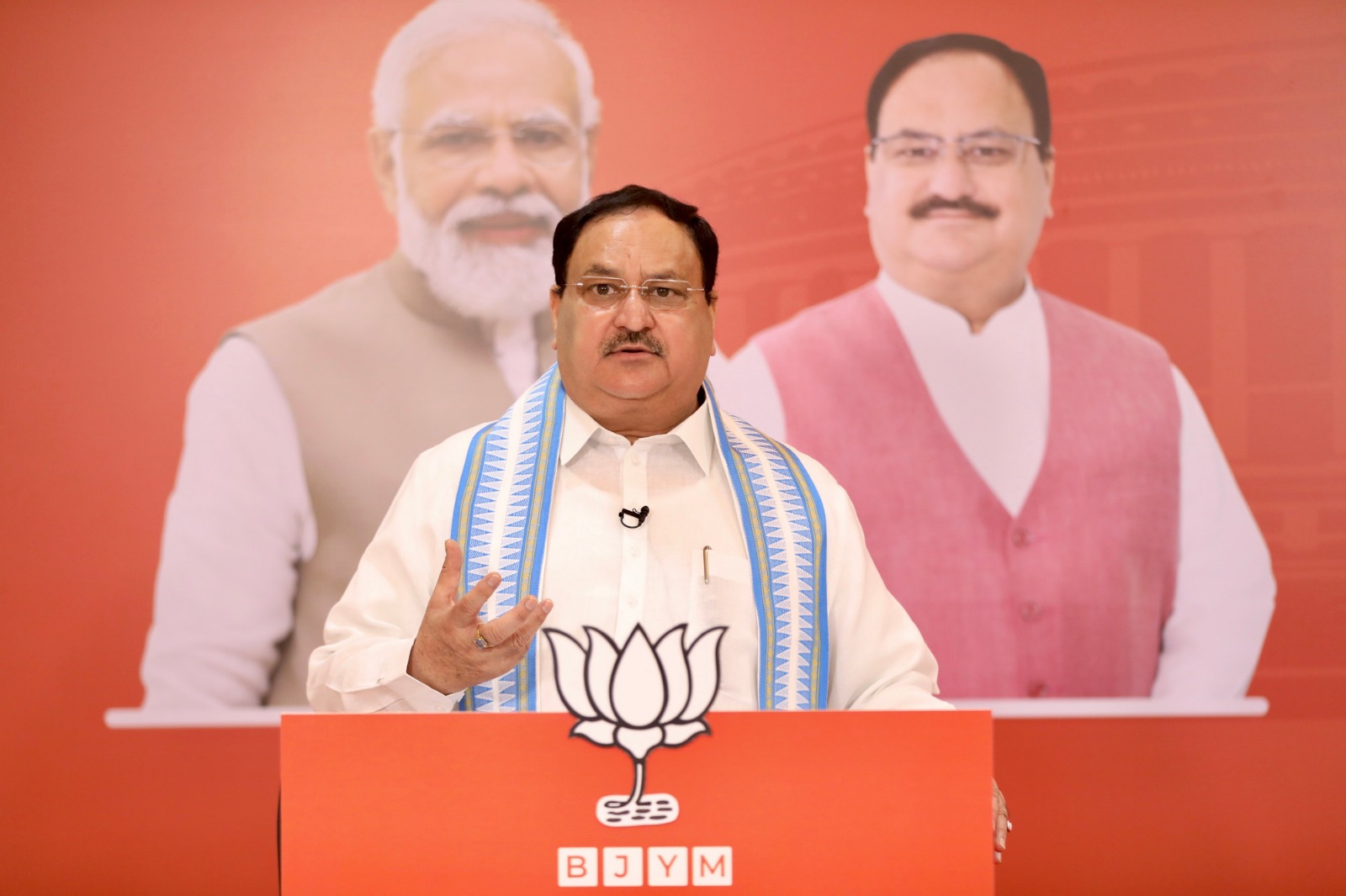 BJP National President Shri J.P. Nadda virtually inaugurating and addressing BJYM National Youth Parliament