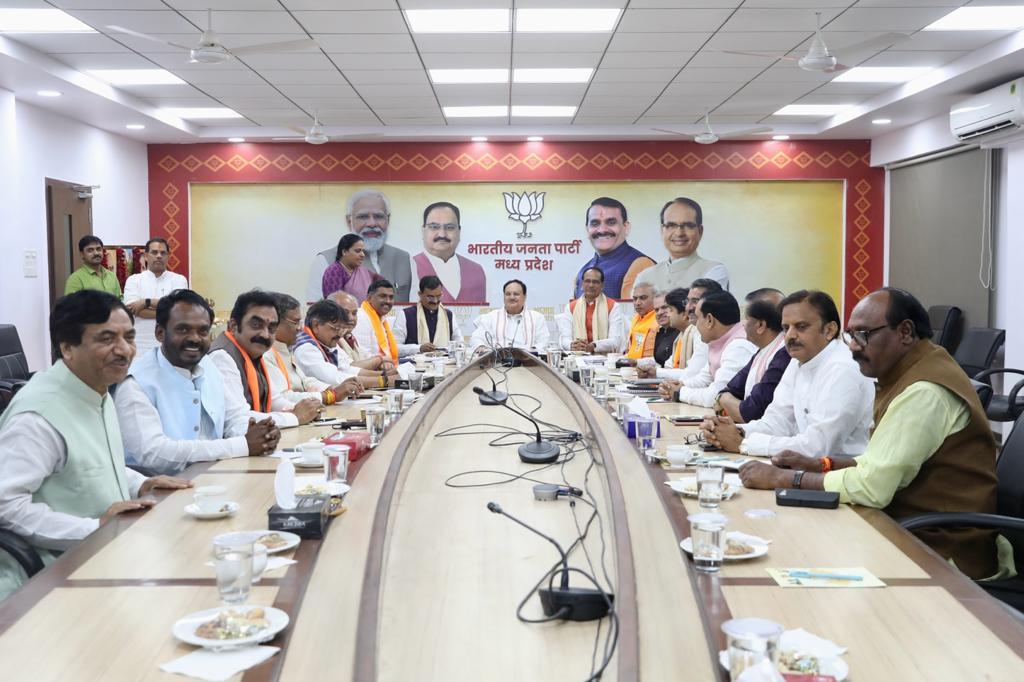 BJP National President Shri J.P. Nadda chaired Madhya Pradesh State Core Committee Meeting at State Office, Bhopal (Madhya Pradesh)