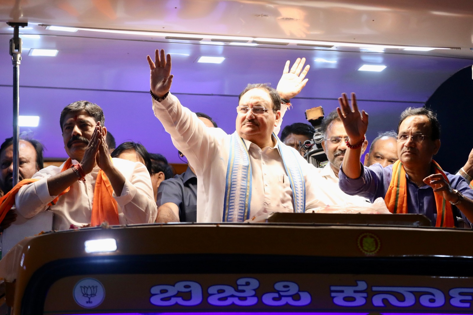 Road Show of Hon'ble BJP National President Shri J.P. Nadda in Bidar (Karnataka)