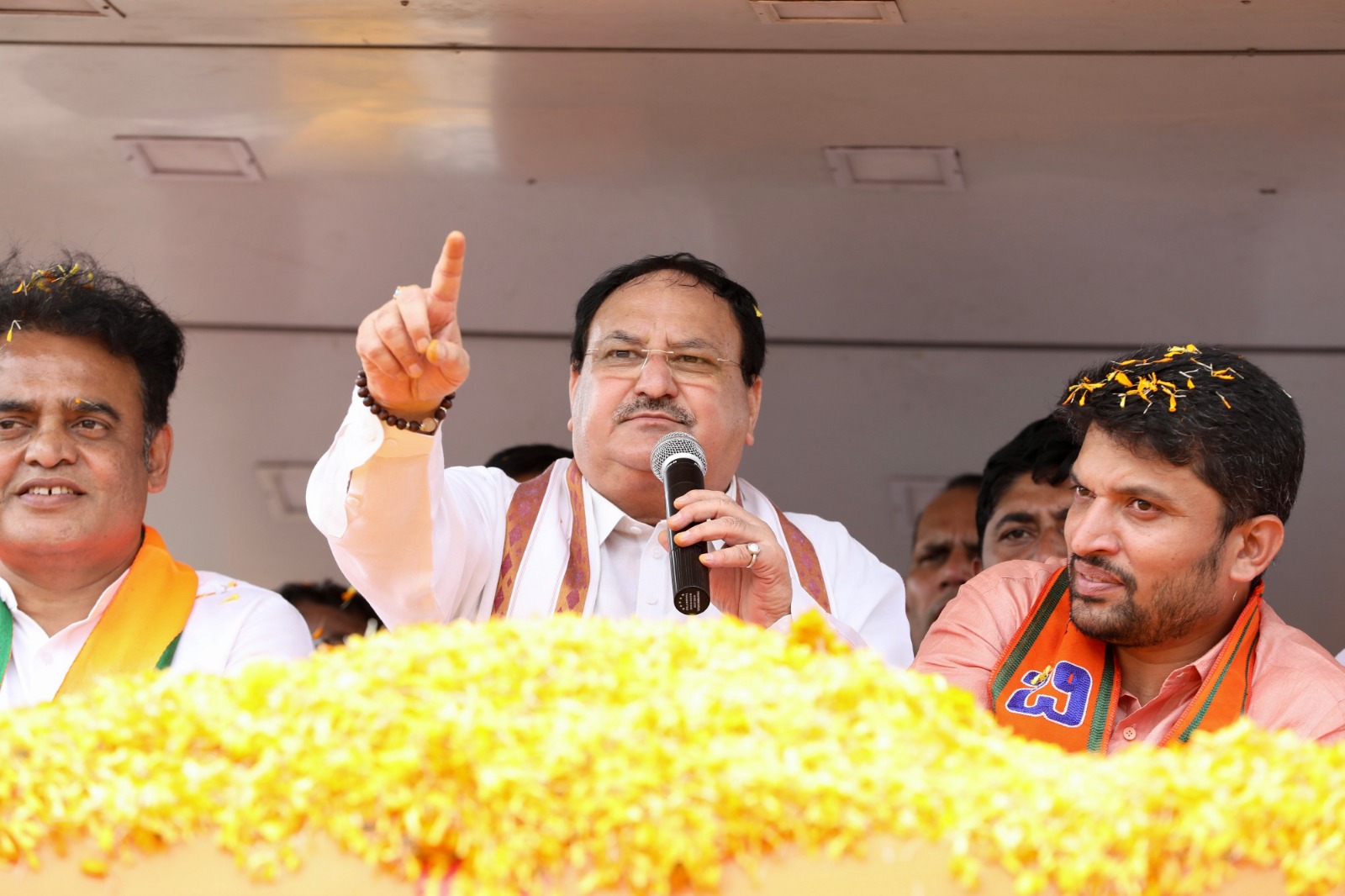 Road show of Hon'ble BJP National President Shri J.P. Nadda in Harohalli, Ramanagara (Karnataka)