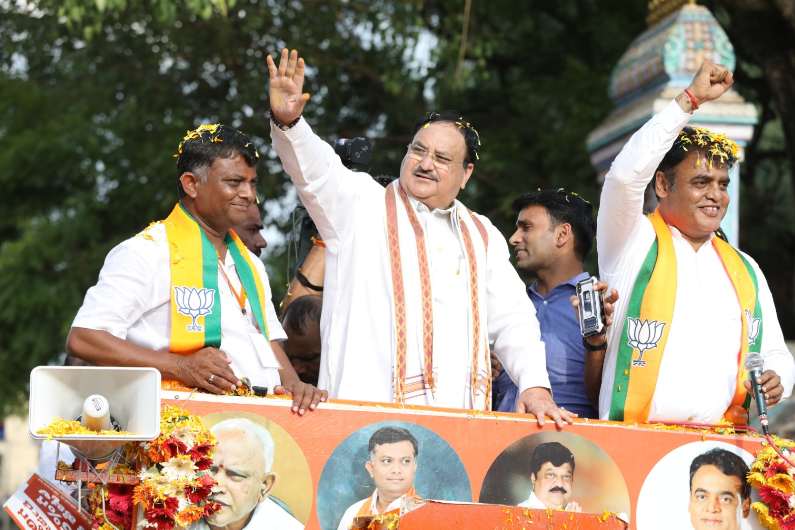 Road show of Hon'ble BJP National President Shri J.P. Nadda in Magadi, Ramanagara (Karnataka)