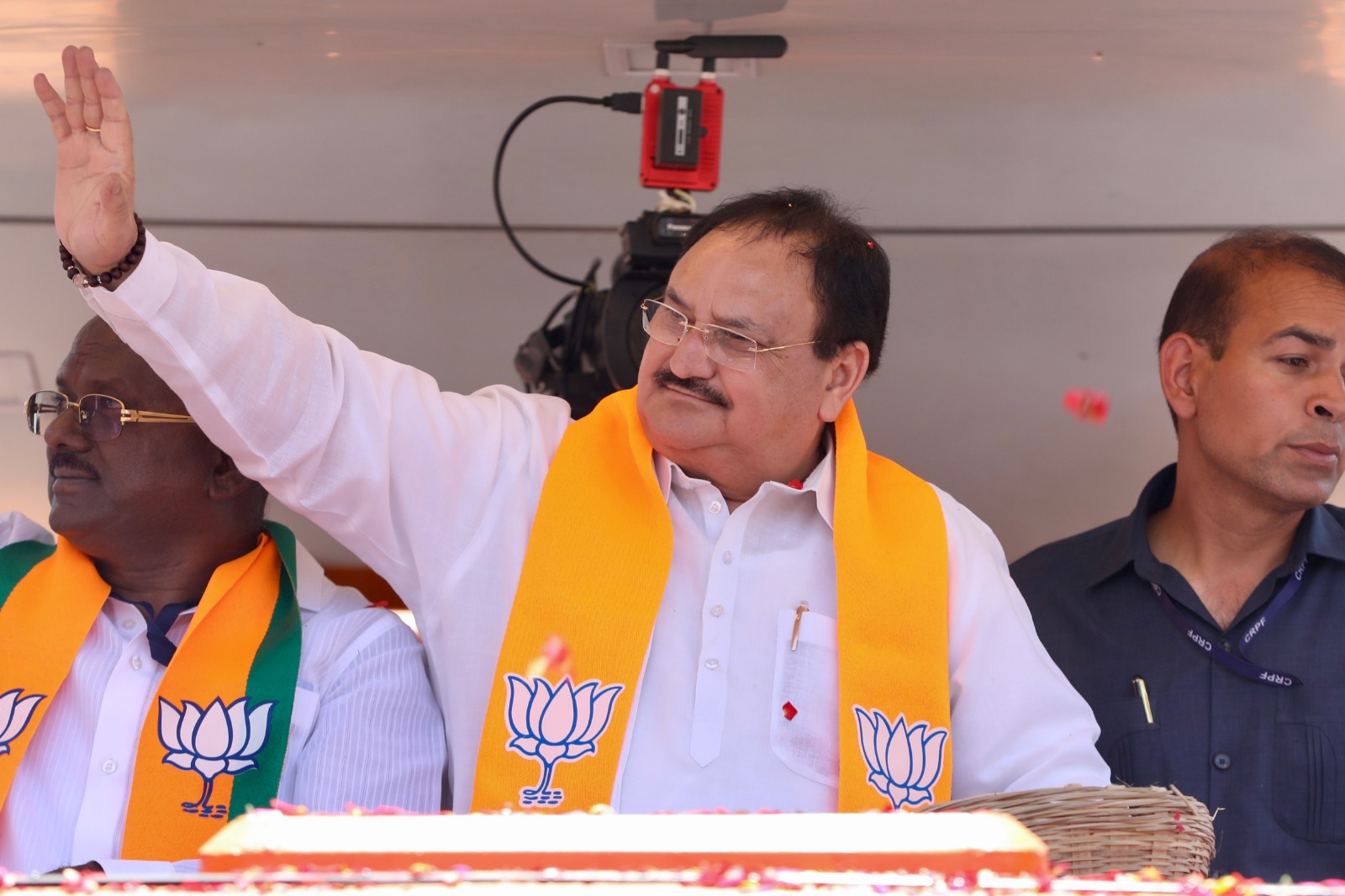 Road show of BJP National President Shri J.P. Nadda in Lingasaguru, Raichur Distt. (Karnataka) 