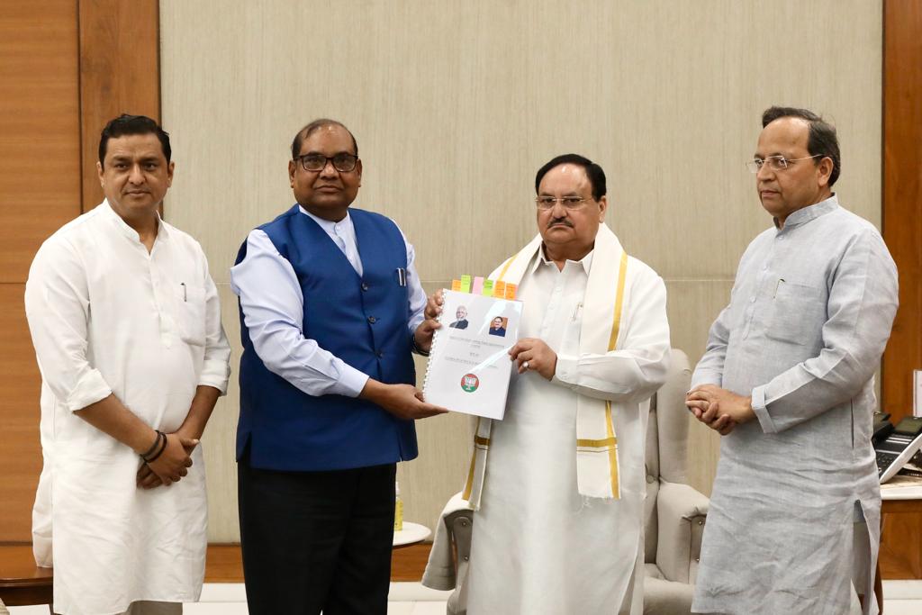 Fact finding team constituted to inquiry about the violent incidences of stone pelting and arson in Sambalpur, Odisha, submitted the report to BJP National President Shri J.P. Nadda at BJP HQ, 6A DDU Marg, New Delhi.