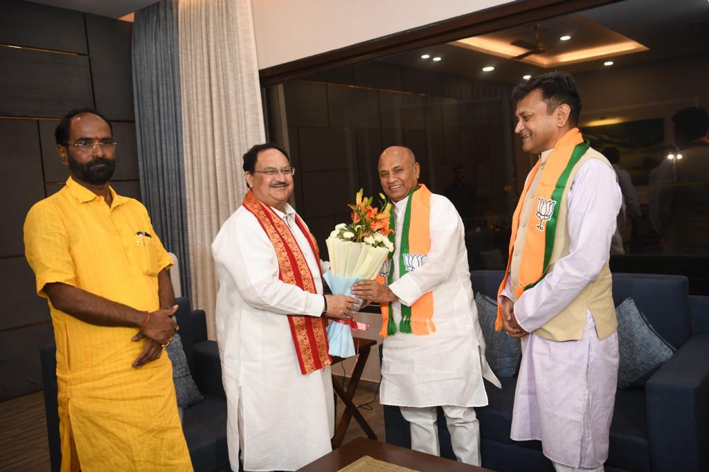  Former Union Minister Shri RCP Singh met BJP National President Shri J.P. Nadda after joining BJP in New Delhi