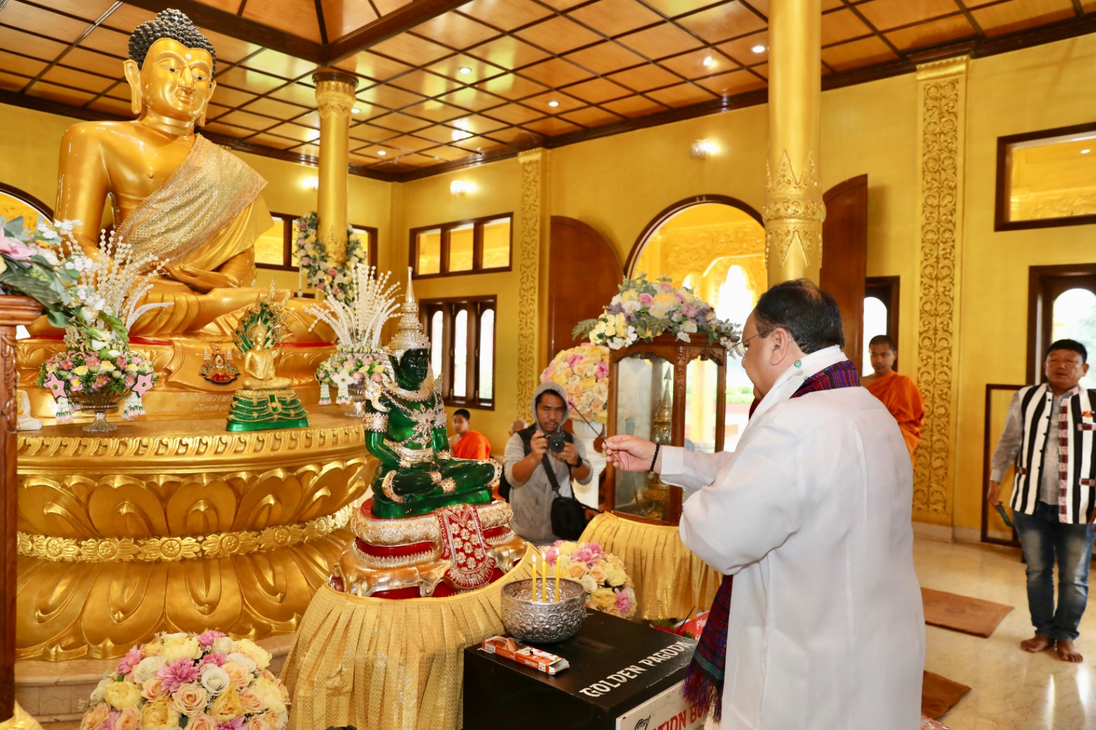 Hon'ble BJP National President Shri J.P. Nadda visited Golden Pagoda Temple and offered prayers in Namsai (Arunachal Pradesh)