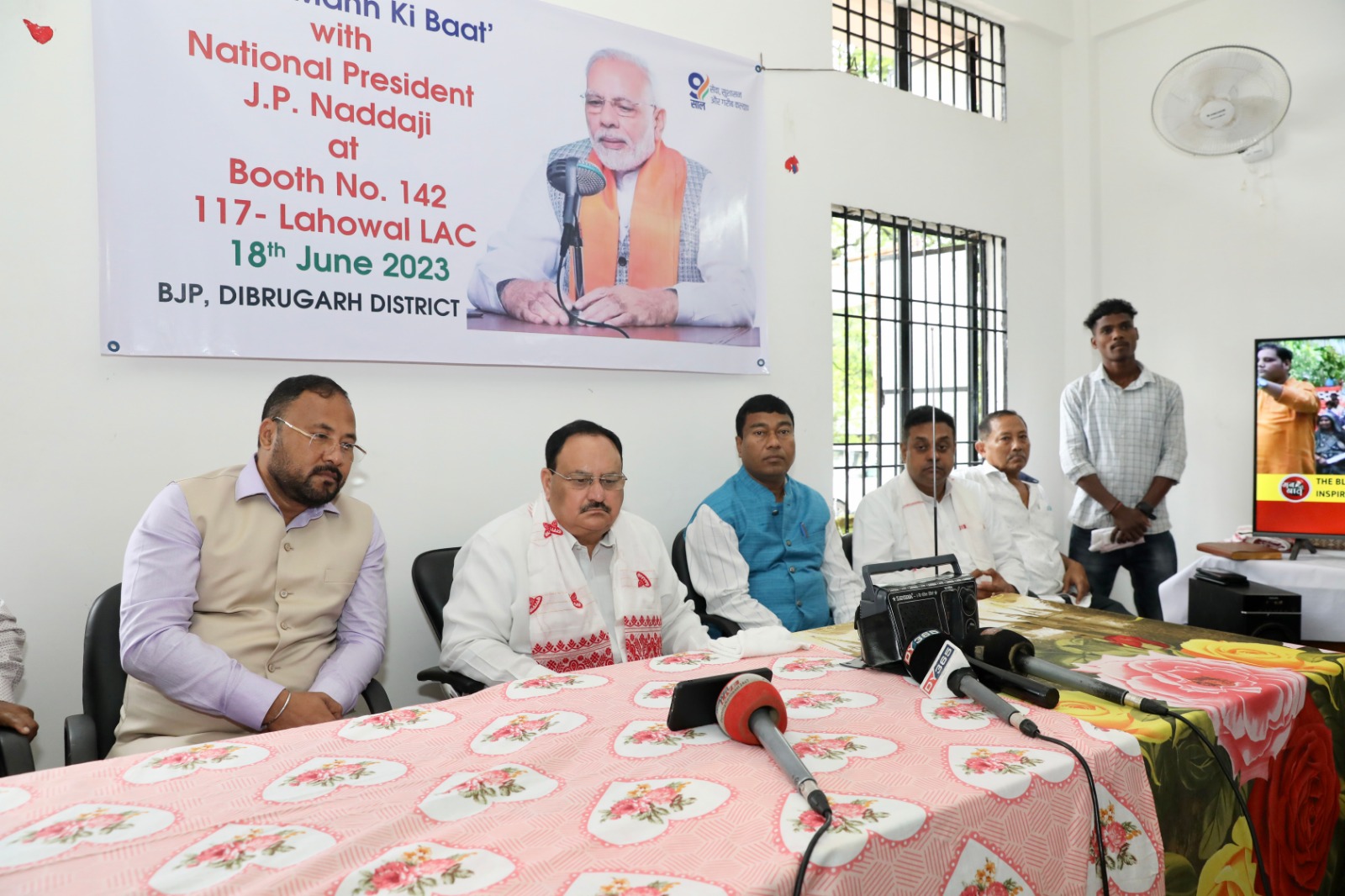 BJP National President Shri J.P. Nadda listened Hon'ble PM Shri Narendra Modi ji's 102nd episode of "Mann ki Baat" in Dibrugarh (Assam)