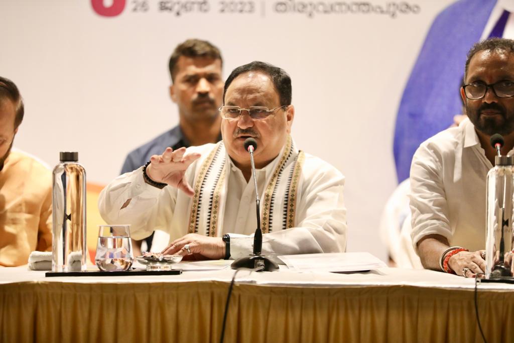 Hon'ble BJP National President Shri J.P. Nadda while addressing Party Karyakartas in Bhopal (Madhya Pradesh)