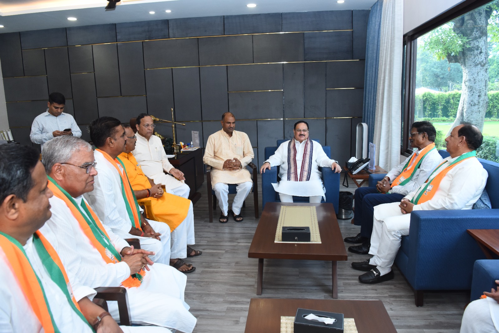 Several leaders, social workers, retired administrative officers from Rajasthan met BJP National President Shri J.P. Nadda ji after joining BJP in New Delhi