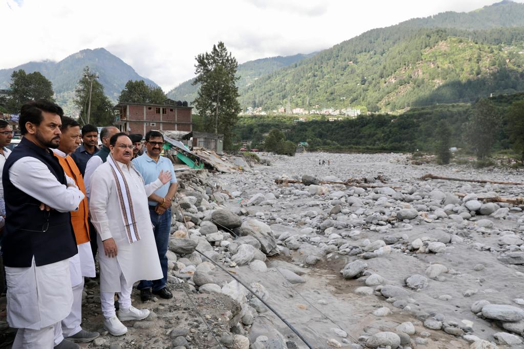 BJP National President Shri J.P. Nadda visited flood affected areas in Himachal Pradesh