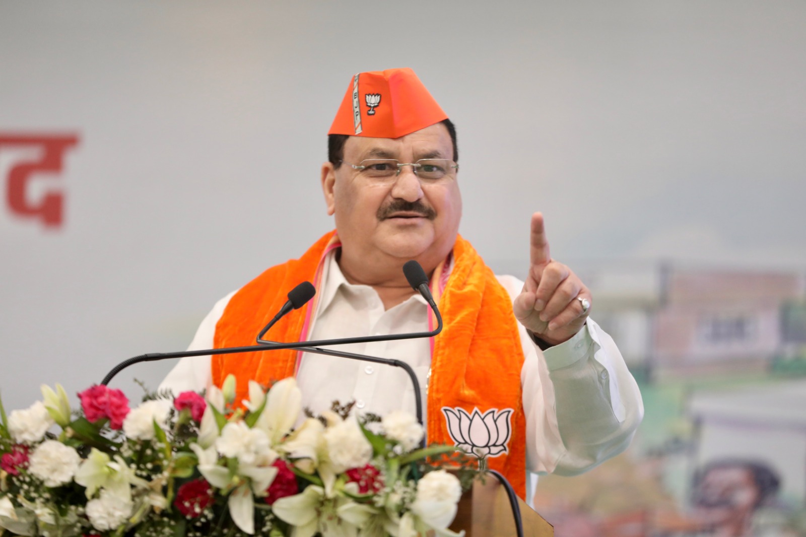  BJP National President Shri J.P. Nadda addressing concluding session of "Kshetriya Panchayati Raj Parishad" at Rajhans Convention Centre, Surajkund (Haryana)